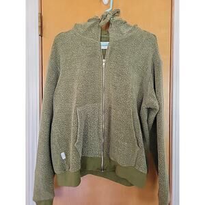 Soft Serve Hoodie Unisex Small Hooded Teddy Moss Green Cloud Cotton Comfort